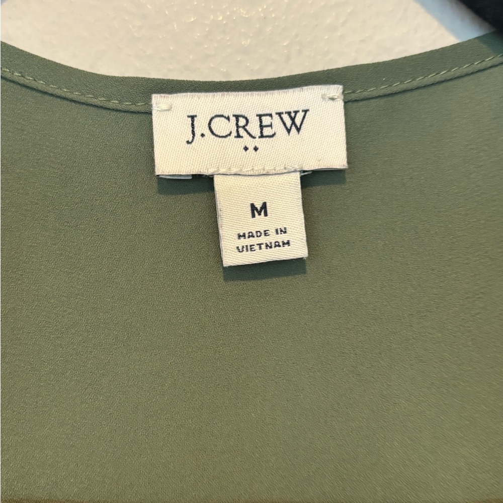 J. Crew Olive Sleeveless Blouse - Picture 3 of 4